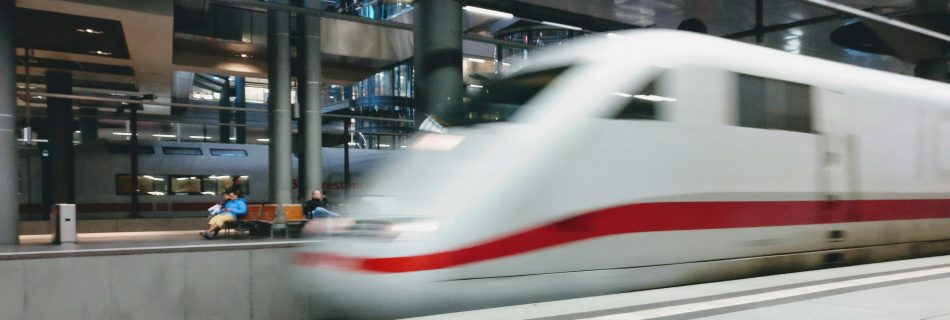 A train symbolizing the need and urgency for adoption of AI